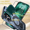 thumbnail image 2 of KOMI for iPhone 16 Pro MagSafe Case with Adjustable Metal Camera Lens Cover Stand with 1 Screen Protectors,[Military-Grade Protection] Rugged Heavy Duty Magnetic Case for iPhone 16 Pro 6.3" Blue, 2 of 5