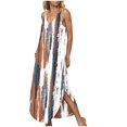 thumbnail image 4 of Ovzne Robes pour Femmes Robe de Plage Robes d'Été pour Femmes Robe Unie Sans Manches à Col en V Robes Décontractées Longues Robes Robe pour Femmes Liquidation, 4 of 7