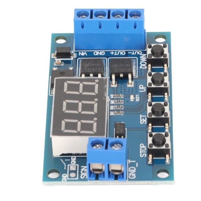 Déclencheur Temporisateur Circuit Imprimé, Haute Puissance Large Tension Simple Interface Double Tube MOS Module de Contrôle 5-30V pour LED Light pour Moteur