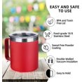 thumbnail image 4 of Volhoply Tasse à Café en Acier Inoxydable Isolée 14oz avec Couvercle Étanche, Tasse à Café de Voyage à Double Paroi sous Vide avec Poignée, Gobelet Tasses en Métal Réutilisables, Tasses de Camping Gardent Chaud&Froid, Cadeaux de Noël(Rouge,1), 4 of 6