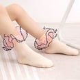 thumbnail image 3 of Zanarzt Girls Ruffle Ankle Dress Socks Toddler Socks Floor Socks Lace Socks with Ripple and Ruffle Socks for Toddler Girls Orange,4-6 Years, 3 of 3