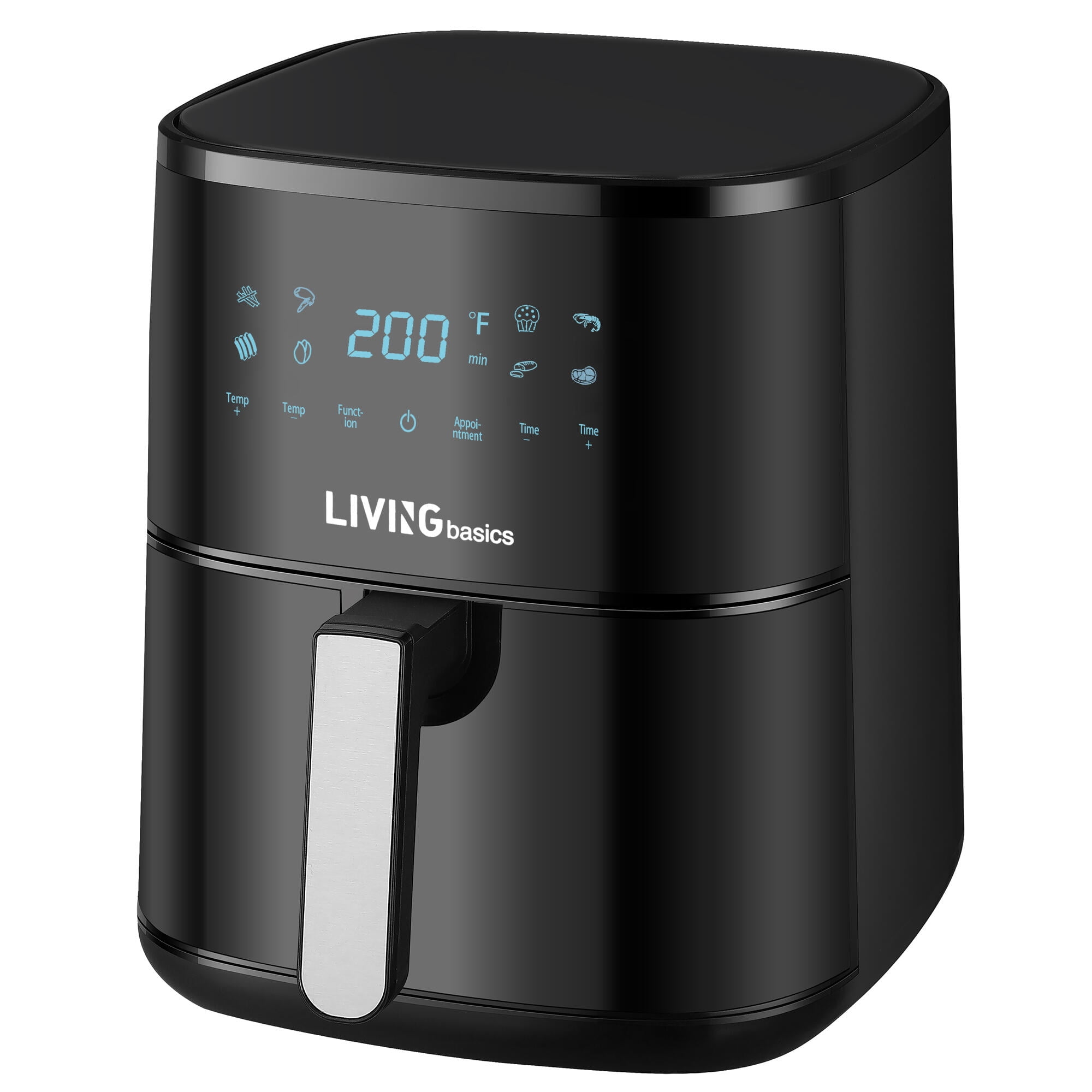 6.9QT Air Fryer, 1500W Oil Free Airfryer Oven with Timer and Adjustable Temperature, Touchscreen Controls with 8 Presets, Auto Shut-off, Overheat Protection and Non-Stick Basket