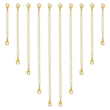 Uxcell 10 Pack Necklace Extenders Extension Chains with Lobster Clasps, 5 Size Gold