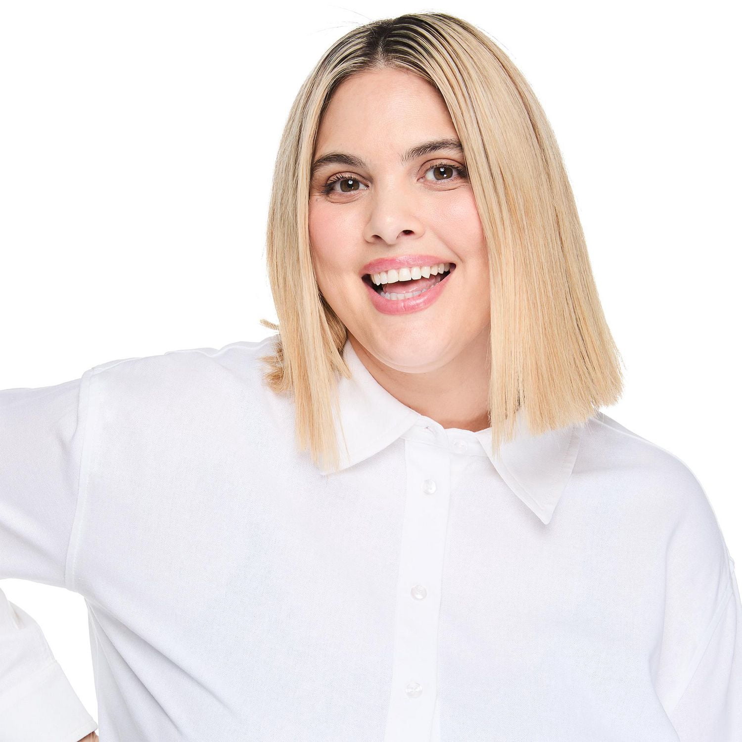 Chemise boutonnée en mélange de lin Lane Bryant Plus pour femmes