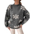 thumbnail image 1 of 2025 Femmes Noël Flocon de Neige Tricoté Hommes Chandail Gilet Chandail Manches Longues Col Rond Gilet Court Haut Col Imprimé Chandail, 1 of 7