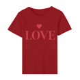 thumbnail image 5 of Diufon Hauts de la Saint-Valentin pour Femmes Décontracté Tendance Manches Courtes Col Rond Chemisier Imprimé Graphique Mignon, 5 of 5