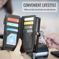 thumbnail image 4 of Asuwish Compatible with Samsung Galaxy A36 5G Zipper Wallet Phone Case Tempered Glass Screen Protector Crossbody Lanyard Strap Flip Card Holder Slot Cell Cover for A36 36A LTE SM-A366U Women Black, 4 of 9
