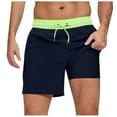 thumbnail image 1 of hotojiny 2 in 1 Workout Shorts for Men Fashion Color Block Stretch Gym Short Pants Breathable Drawstring Running Athletic Shorts, 1 of 4