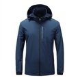 thumbnail image 1 of LSLJS Men Velvet ski Outdoor Sports Pocket Hooded Mountaineering Jacket( Blue, XXL), 1 of 8