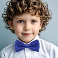 thumbnail image 2 of Xfvqtps Boys Bow Tie Solid Color Bowties Adjustable Neckties for Uniform School Party Blue, 2 of 7