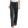 thumbnail image 2 of Pantalons de Survêtement Gris pour Femmes Mode Femmes en Coton Lin Solide avec Ceintures Pantalons Longs Décontractés, 2 of 2