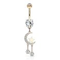 thumbnail image 5 of Bagues de Nombril avec Lune et Étoile en Croissant Pavé avec Design Suspendu Rond en Oxydes de Zirconium 14 g, 5 of 5