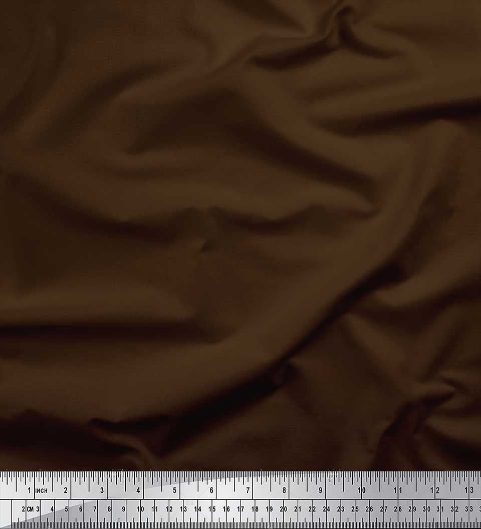 Soimoi Brown Georgette Viscose Fabric Solid Fabric 1 Yard 42 Inch Wide