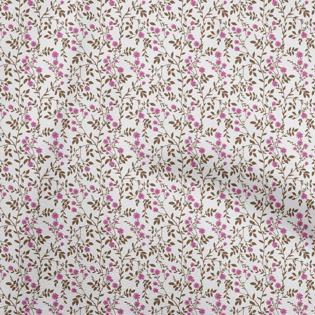 oneOone Georgette Viscose Brown Fabric Floral Sewing Craft Projects Fabric Prints By Yard 42 Inch Wide