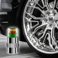 thumbnail image 4 of Cagogo 2Pcs Tire Pressure Monitoring Valves, 4 Pack Stainless Steel TPMS Valves Caps for Cars Trucks SUVs, 3 Color Indicator Tire Pressure Sensor Caps, Low Pressure Alert Valves Caps for Automotive, 4 of 8