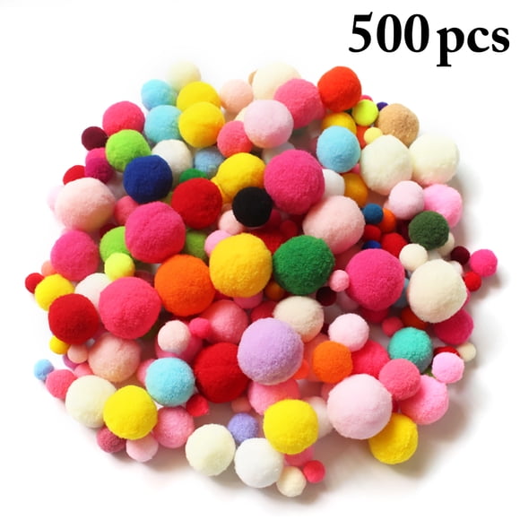 500 Pcs Pompons Créatifs Tailles Assorties Adorables Bricolage Boule Pompon Boule