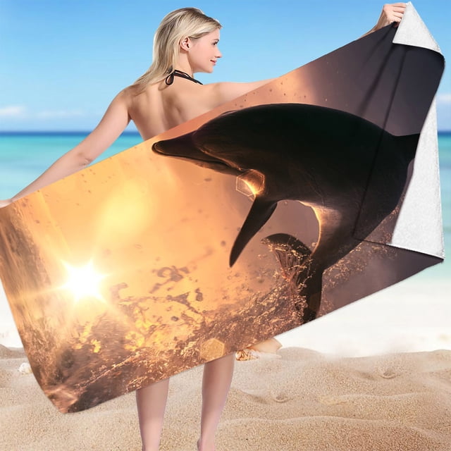 LSLJS Beach Towel Summer Beach Essentials Microfiber Beach Towels Super Lightweight Colorful Bath Towel Sandproof Beach Blanket Multi-Purpose Towel for Travel Swimming Pool 30x60 Inch