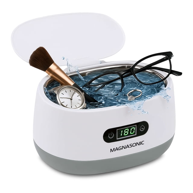 Magnasonic Ultrasonic Cleaner - 20oz Tank Ultrasonic Jewelry Cleaner & Ultrasonic Retainer Cleaner, Digital Timer, 5 Cleaning Modes for Glasses, Rings, Dentures, Tools, Aligners (UC22)