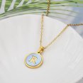 thumbnail image 1 of 26 English Letters (A-Z) Necklace For Women Titanium Steel Stainless Steel Pendant Necklace Pearl Shell Oil Drop Necklace As Gift For Wife , Daughter, Friend, 1 of 9