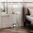 thumbnail image 4 of 2-Tier Acrylic Round Side Table, Clear Side Coffee Table for Small Spaces, 12 Inches Round Bedside Table Nightstand, Small End Table, Clear Side Table for Living Room Bedroom Bathroom Balcony, 4 of 7
