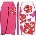 thumbnail image 1 of Goplus 33" Super Lightweight Bodyboard Surfing with Leash EPS Core Boarding IXPE Pink, 1 of 10