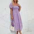 thumbnail image 4 of Gspmoly Robes pour Femmes Grande Taille, Robe à Épaules Dénudées à Manches Courtes Plissée à Taille Haute pour Femmes, Offres de Robes de Mariage pour Femmes, 4 of 9
