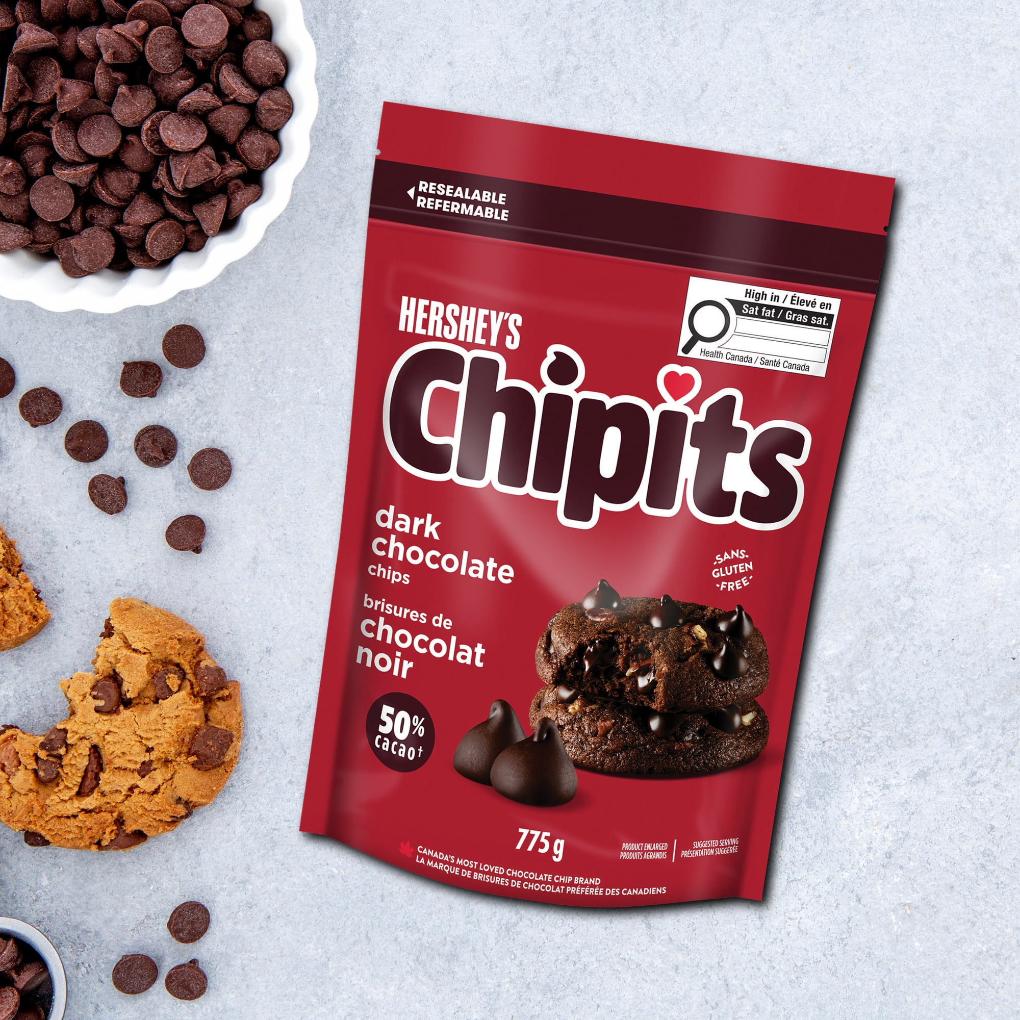 HERSHEY'S CHIPITS Dark Chocolate Chips, 775g
