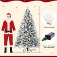 thumbnail image 4 of Costway 7 FT Pre-Lit Snow Flocked Christmas Tree Hinged Xmas Tree with 8 Modes 320 Lights, 4 of 10