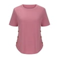 thumbnail image 5 of tarylea Womens Tops Short Sleeve Shirts Round Neck T Shirts Solid Color Tees Loose Fitted Summer Top 2025, 5 of 5
