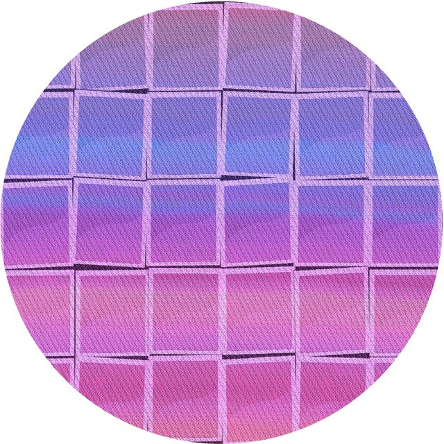 Ahgly Tapis Rond Lavable en Machine Intérieur Transitionnel Heliotrope Violet, 3 Pieds Rond