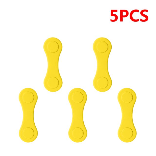 Silicone Golf Ball Marker Holder Strong Magnetic Mini Golf Position Calibration Clamp Professional Reusable Useful Golf Supplies 5PCS Yellow