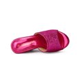 thumbnail image 4 of BLISSFUL STEP Sandales à Talon Compensé à Paillettes pour Femmes, Mules à Plateforme à Bout Ouvert, Rose Vif, 9, 4 of 7