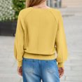 thumbnail image 4 of Longs Chandails pour Femmes Mode pour Femmes Col Rond à Boutons Manches Longues Hauts Unis Chandail à Enfiler Chandail Tendance et Confortable Vêtements d'Hiver Chandails d'Hiver pour Femmes, 4 of 8