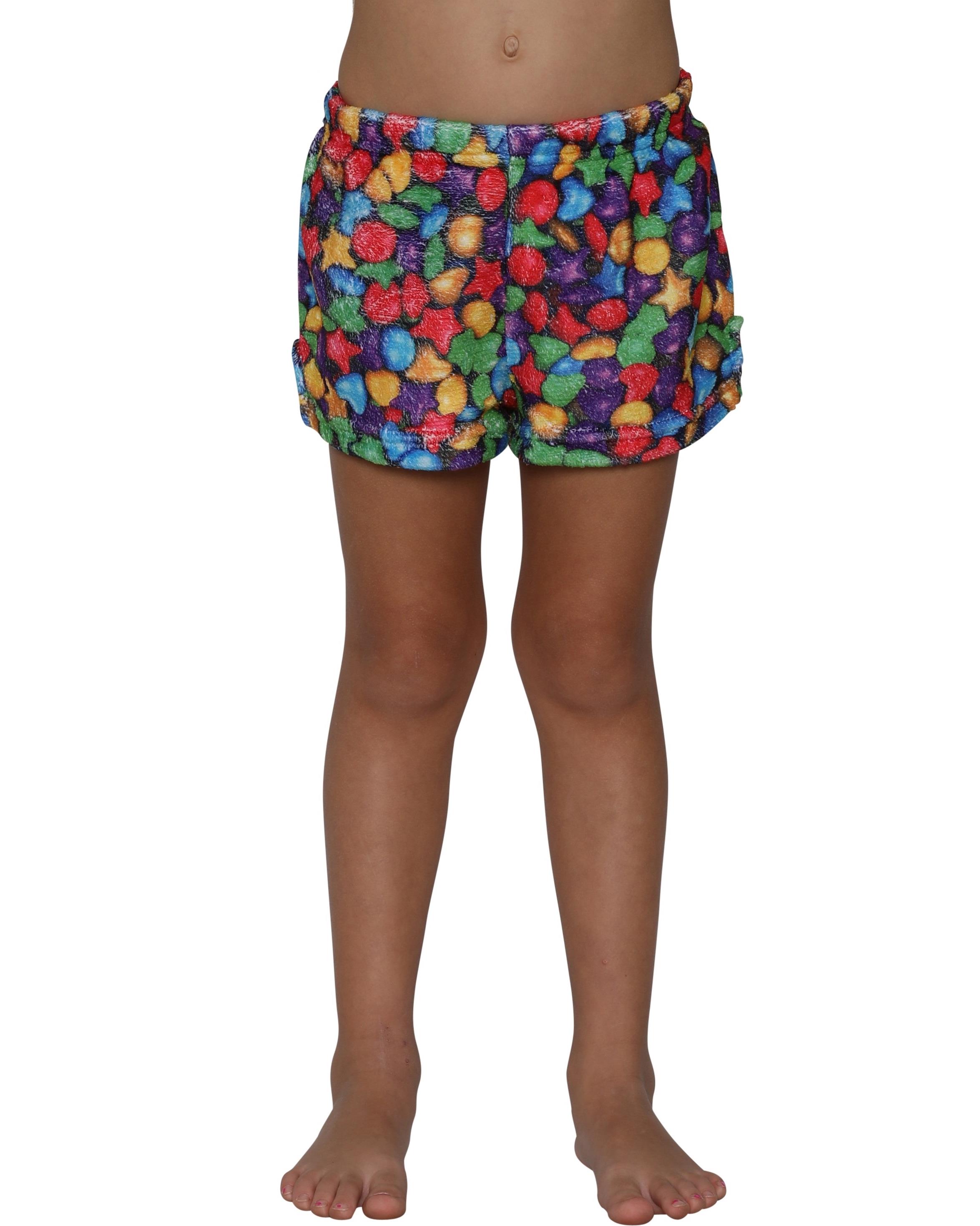 Up Past 8 Girl's Boxer Shorts Plush Pajama Bottoms Fun Shorts