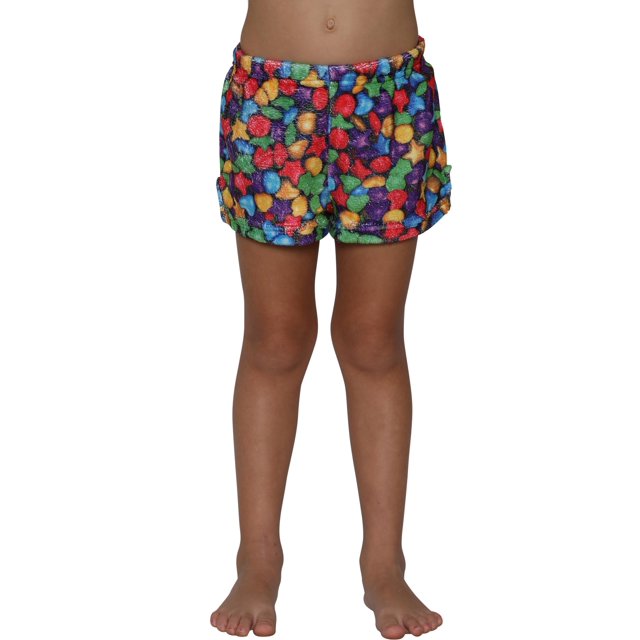 Up Past 8 Girl's Boxer Shorts Plush Pajama Bottoms Fun Shorts