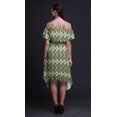 thumbnail image 3 of Bimba Green Tie-Dye Printed Womens Ruffle Front Cold Shoulder Swing Shift Dress - Medium, 3 of 6