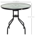 thumbnail image 3 of Outsunny Table Bistro Ronde de 31,5 Po Table Basse de Salle à Manger Extérieure avec Dessus en Verre Trempé, Résistant aux Intempéries, Noir (1 Unité), 3 of 10