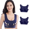 thumbnail image 2 of RKSTN Bras for Women Traceless Comfortable No Steel Ring High Elasticity Stretch 2PC Bras Solid Color Super Soft Breathable Gathering Plus Size Everydays Bras, 2 of 5