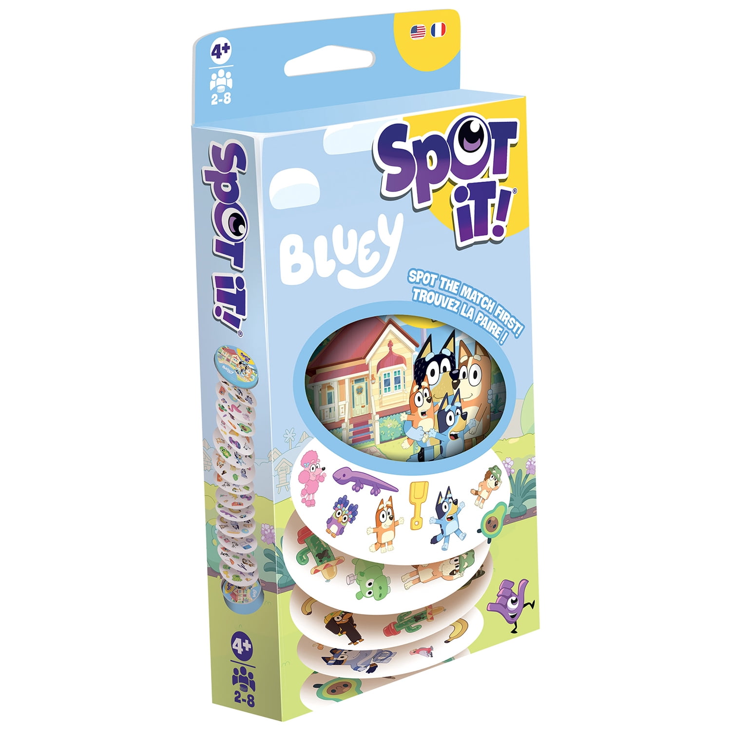 Asmodee Spot It! Bluey Card Game - Fast-Paced Matching Game Featuring Bluey & Friends, Fun for Family, Kids & Adults, Ages 4+, 2-8 Players, 15 Minute Playtime