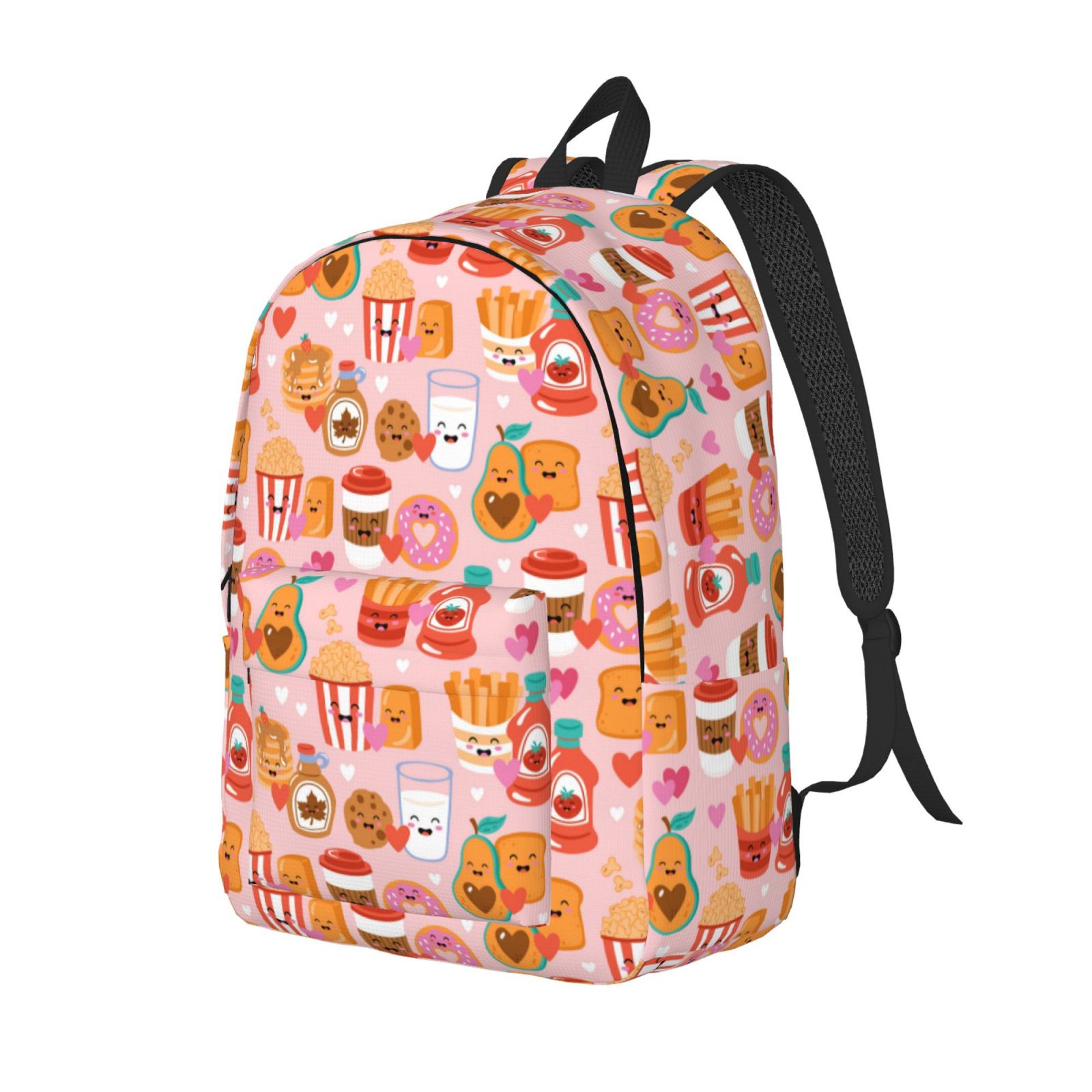 Easygdp Funny Food for Durable Canvas Laptop Backpack - Adjustable Shoulder Strap, Large Capacity, Fits 15-17in Laptops, for School, Work, Travel-Small