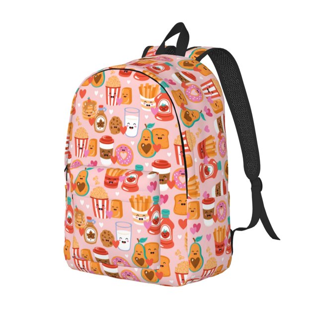 Easygdp Funny Food for Durable Canvas Laptop Backpack - Adjustable Shoulder Strap, Large Capacity, Fits 15-17in Laptops, for School, Work, Travel-Small