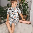 thumbnail image 4 of Wukai Ensemble de Pyjama Court à Manches Courtes Imprimé Teckel d'Halloween pour Enfants, 2 Pcs-TTG, 4 of 6