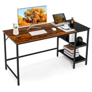 Costway 55" Computer Desk Writing Workstation Study Table Home Office with Bookshelf Rustic