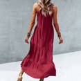 thumbnail image 4 of Robes pour Femmes 2024 Été Surdimensionné Printemps et Col Suspendu Dentelle Couture Ajourée Jupe Décontractée 50 % de Réduction!, 4 of 7