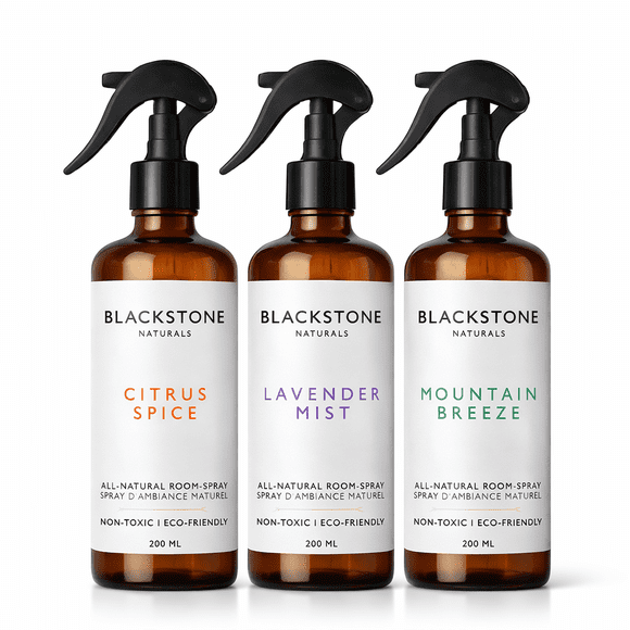 Blackstone All Natural Odour Eliminating Air Freshener Spray - Made with Essential Oils, Non-Toxic Air Freshener, Canadian Owned, 200mL (Pack of 3)
