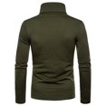 thumbnail image 4 of Homme Décontracté Uni Col Roulé Manches Longues Blouse Chandail de Base Chemise Blouse, 4 of 9