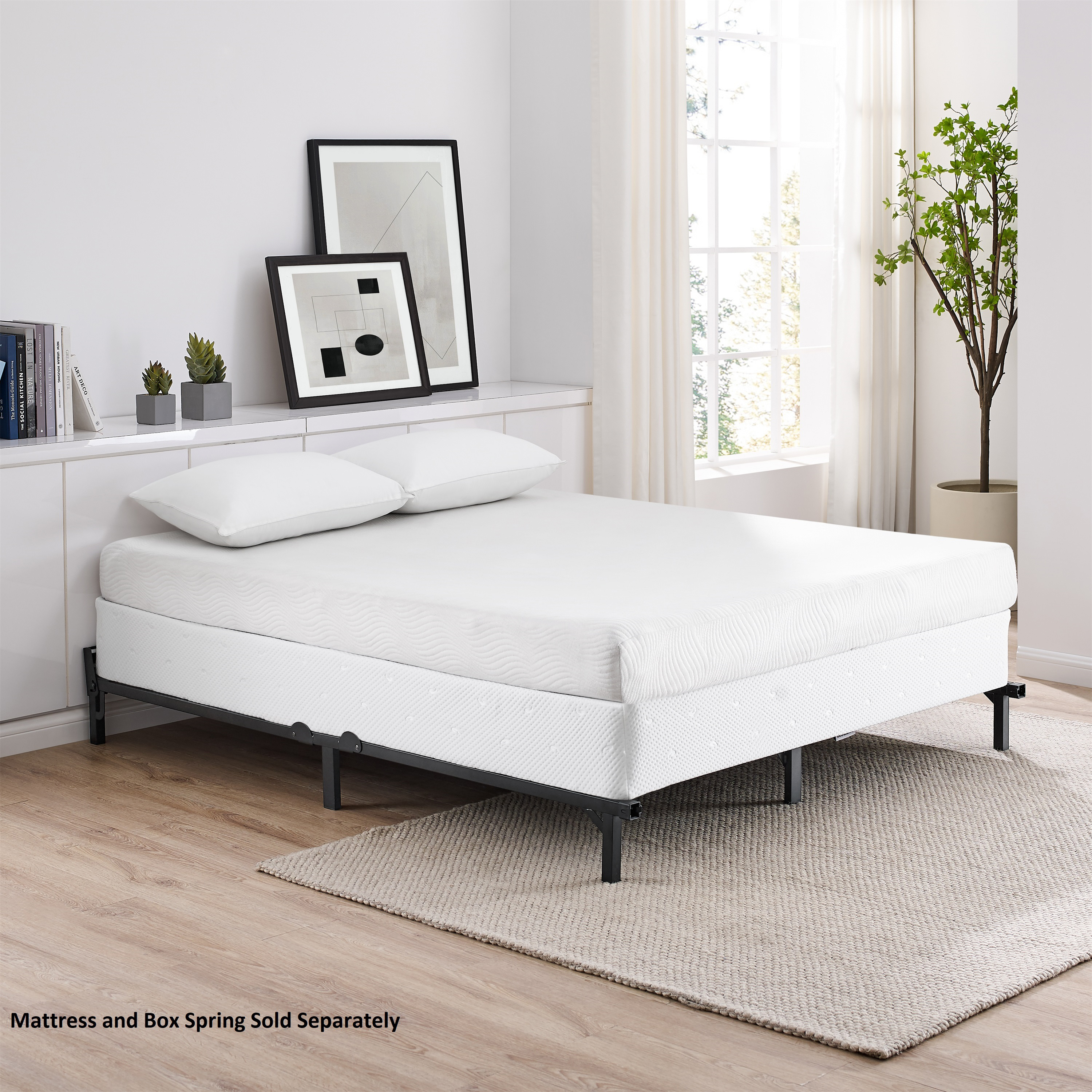 Mainstays cadre de lit en métal réglable de 7", noir, tailles Twin/Full/Queen, sommier requis (vendu séparément)