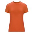 thumbnail image 4 of Yuyuzo Hauts de Sortie pour Femmes T-Shirts à Manches Courtes Col Rond Extensibles Ajustés Basiques, 4 of 7