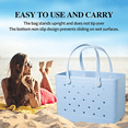 thumbnail image 3 of AVEKI Sac de Plage en Caoutchouc EVA Perforé, Imperméable, Anti-Sable, Durable, Cabas Ouvert en Silicone pour Plage Extérieure, Piscine, Sports, Imprimé Léopard, 3 of 5