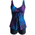 thumbnail image 3 of Maillots de Bain Tankini pour Femmes Deux Pièces Maillots de Bain à Imprimé Floral sur le devant Débardeur avec Short Garçon Maillots de Bain pour Femmes, 3 of 7